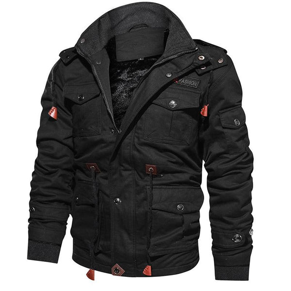 Men Winter Fleece Jacket Warm Hooded Coat Thermal Thick Outerwear Male Military Jacket - Amazitshop