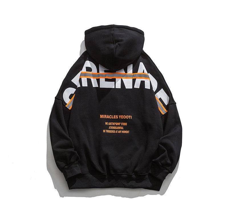 Men's autumn fall back letter hooded sweater - Amazitshop