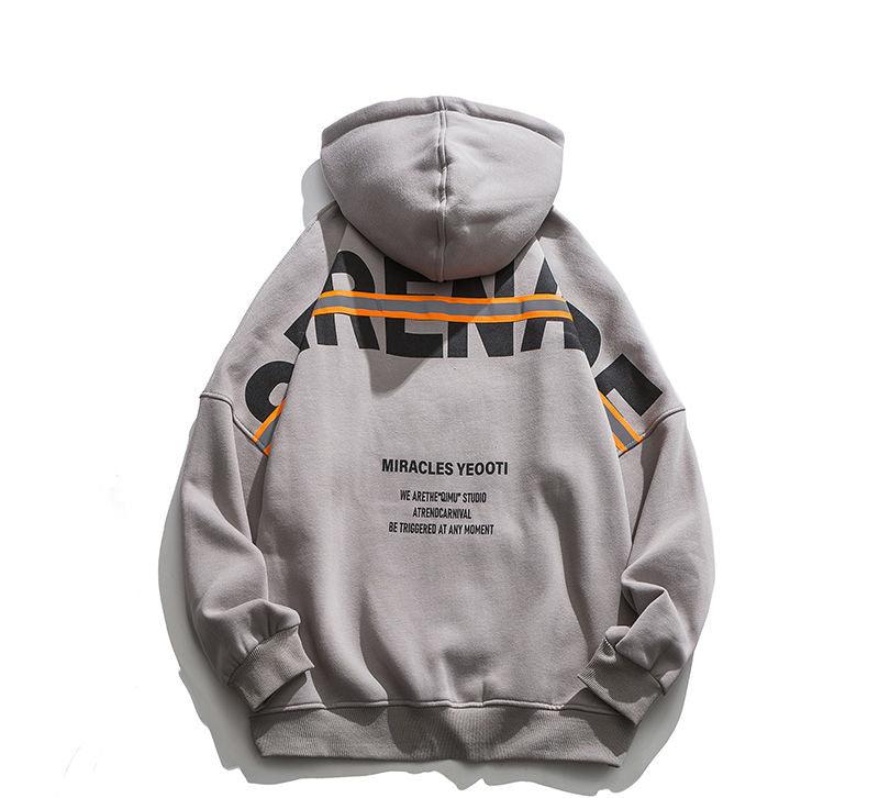 Men's autumn fall back letter hooded sweater - Amazitshop
