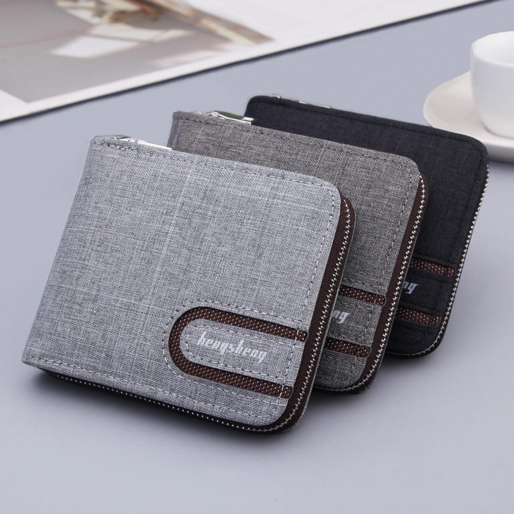 Mens Canvas Short Multifunctional Wallet - Amazitshop