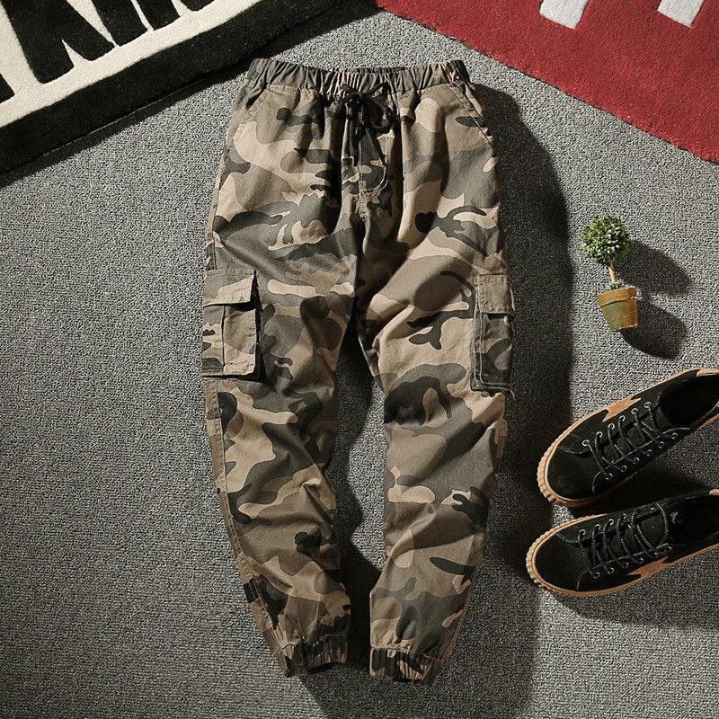 Mens Casual Fashion Loose Legged Camouflage Pants - Amazitshop