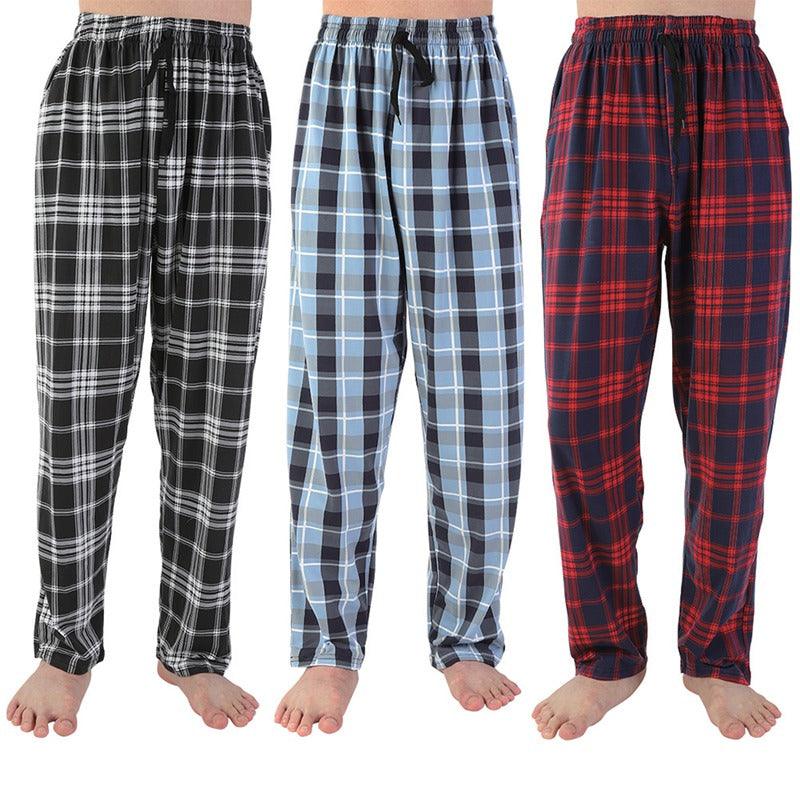 Men's Check Cotton Sleep Bottoms - Amazitshop