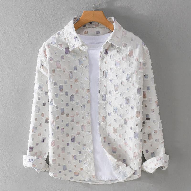 Men's Classic Style Spring Lapel Hole Shirt Coat - Amazitshop