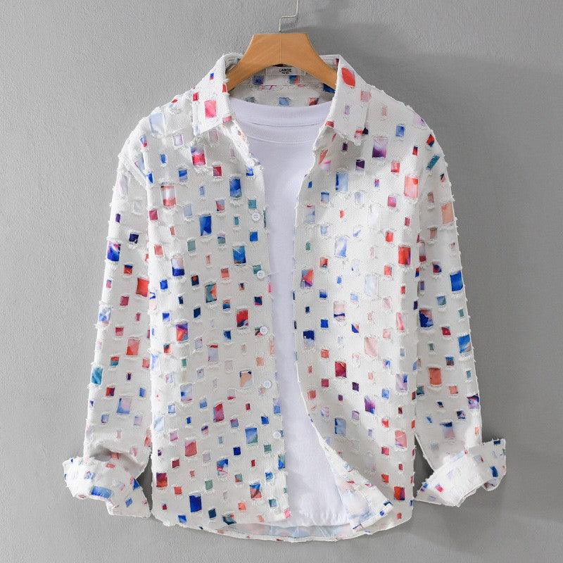 Men's Classic Style Spring Lapel Hole Shirt Coat - Amazitshop