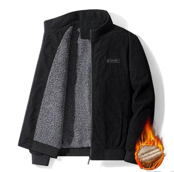 Men's cotton jacket standing collar corduroy - Amazitshop