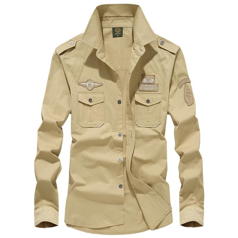 Men's Cotton Long Sleeve Shirt Plus Size Casual - Amazitshop