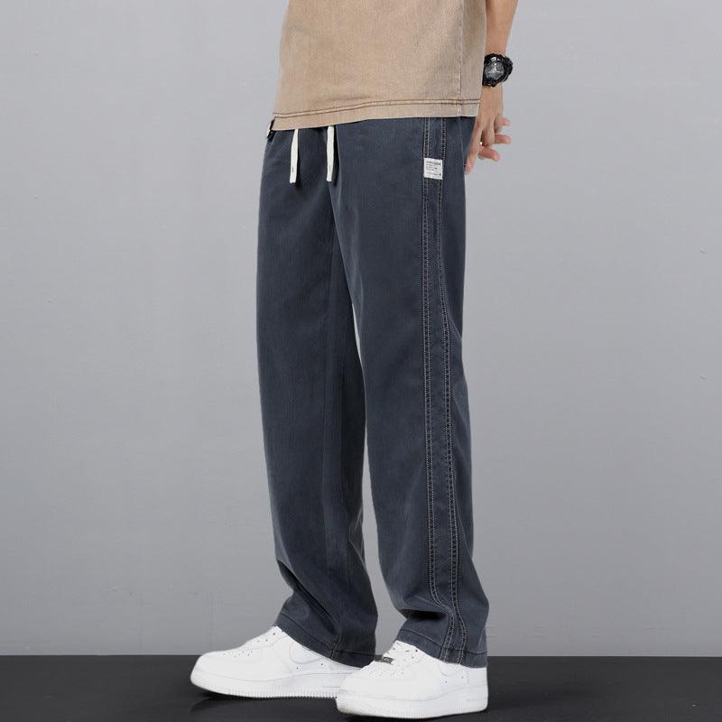 Men's Denim Loose Straight Trousers - Amazitshop