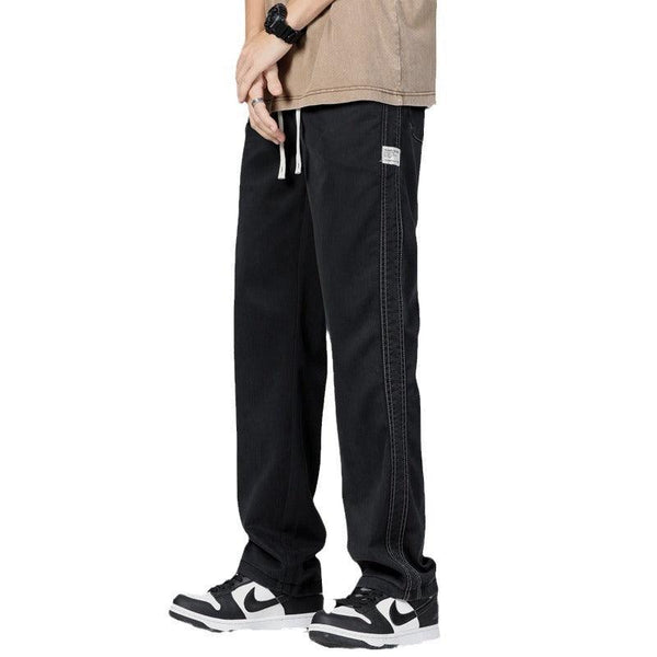 Men's Denim Loose Straight Trousers - Amazitshop