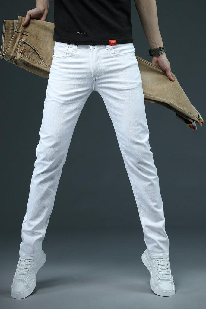 Men's Denim Skinny Pants Color Slim Fit - Amazitshop