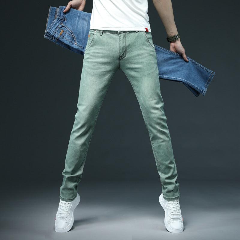 Men's Denim Skinny Pants Color Slim Fit - Amazitshop