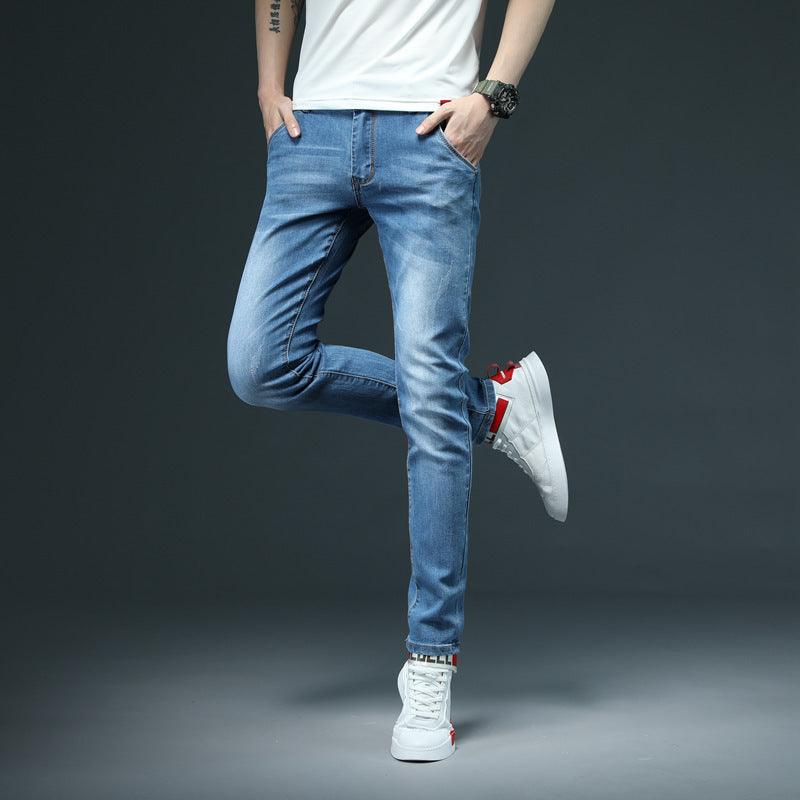 Men's Denim Skinny Pants Color Slim Fit - Amazitshop