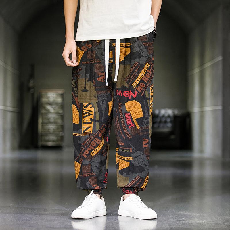 Mens Fashion Breathable Casual Wide Leg Pants - Amazitshop