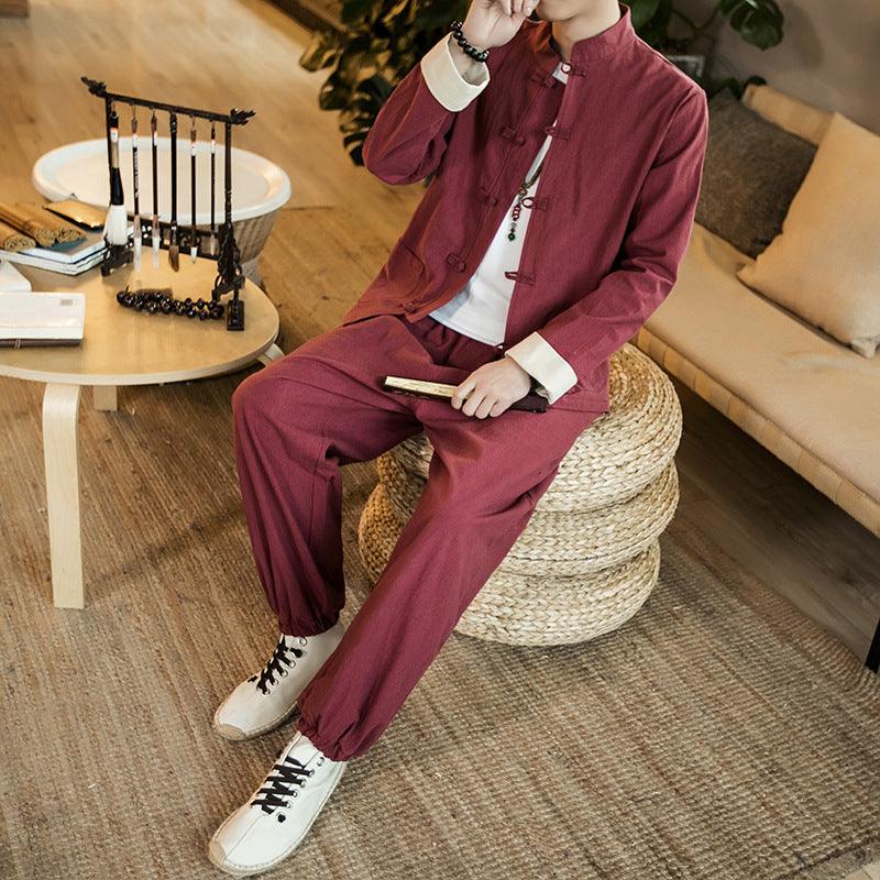 Men's Fashion Personality Loose Large Size Hanfu Suit - Amazitshop