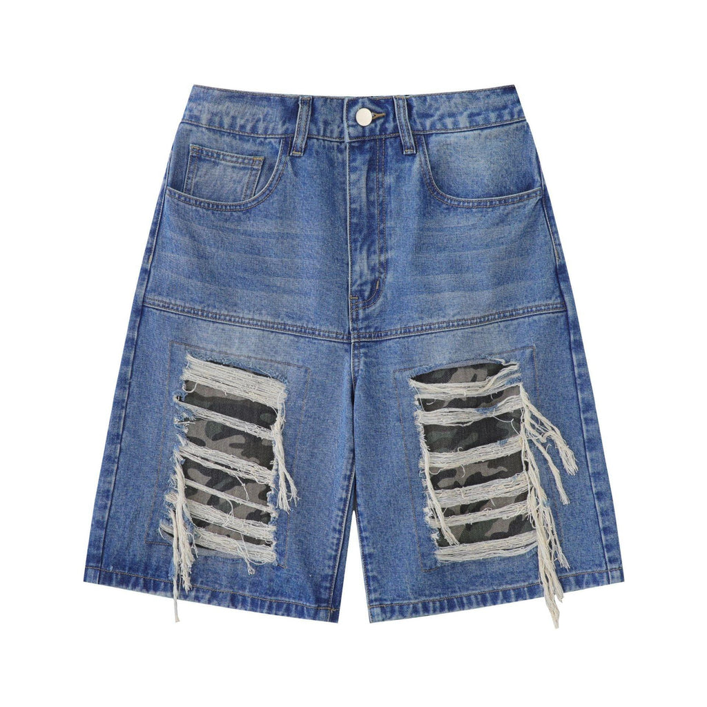 Mens Fashion Vintage Star Patch Jeans - Amazitshop