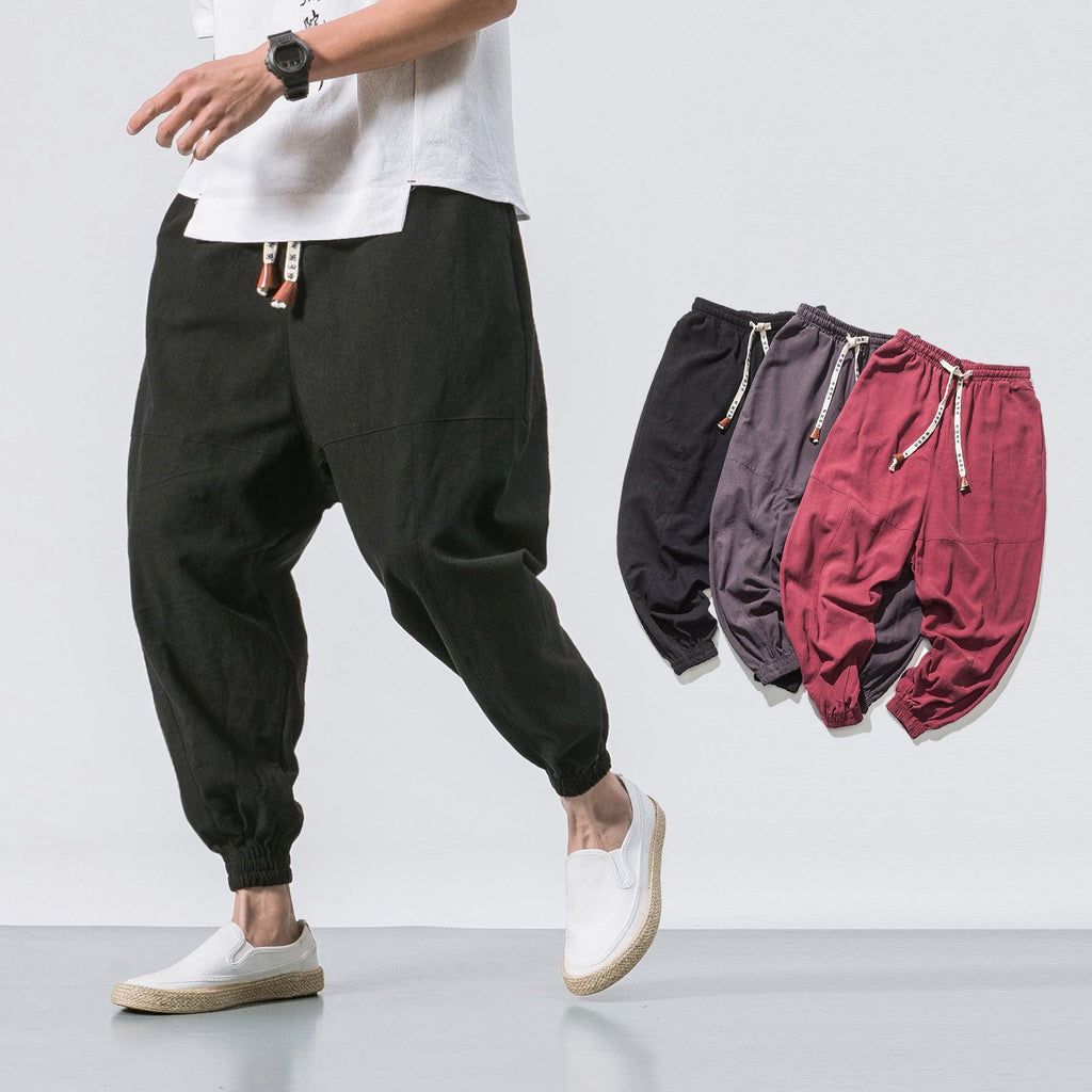 Mens Hip Hop Streetwear Gym Joggers Pants Drawstring Elastic Pockets Tapered Sweatpants - Amazitshop