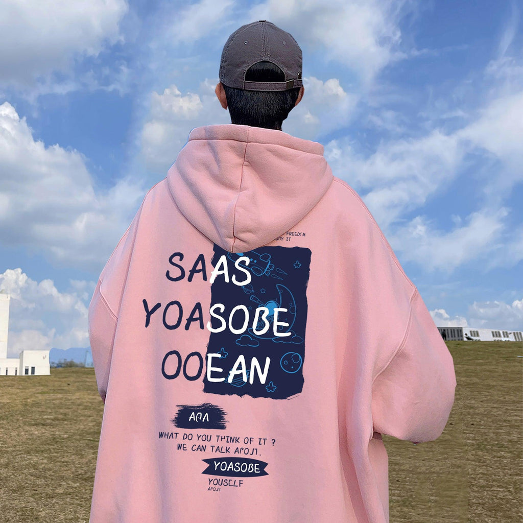 Men's Hooded Jacket Loose Casual Plush Sweater - Amazitshop