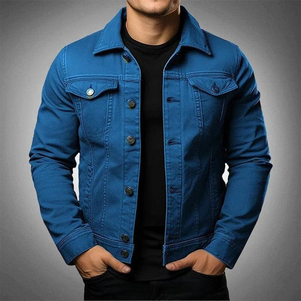 Men's Jacket Denim Coat Tooling Solid Color Thick Coat - Amazitshop