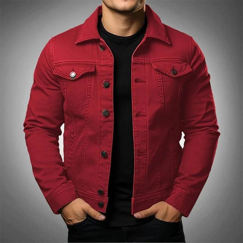 Men's Jacket Denim Coat Tooling Solid Color Thick Coat - Amazitshop