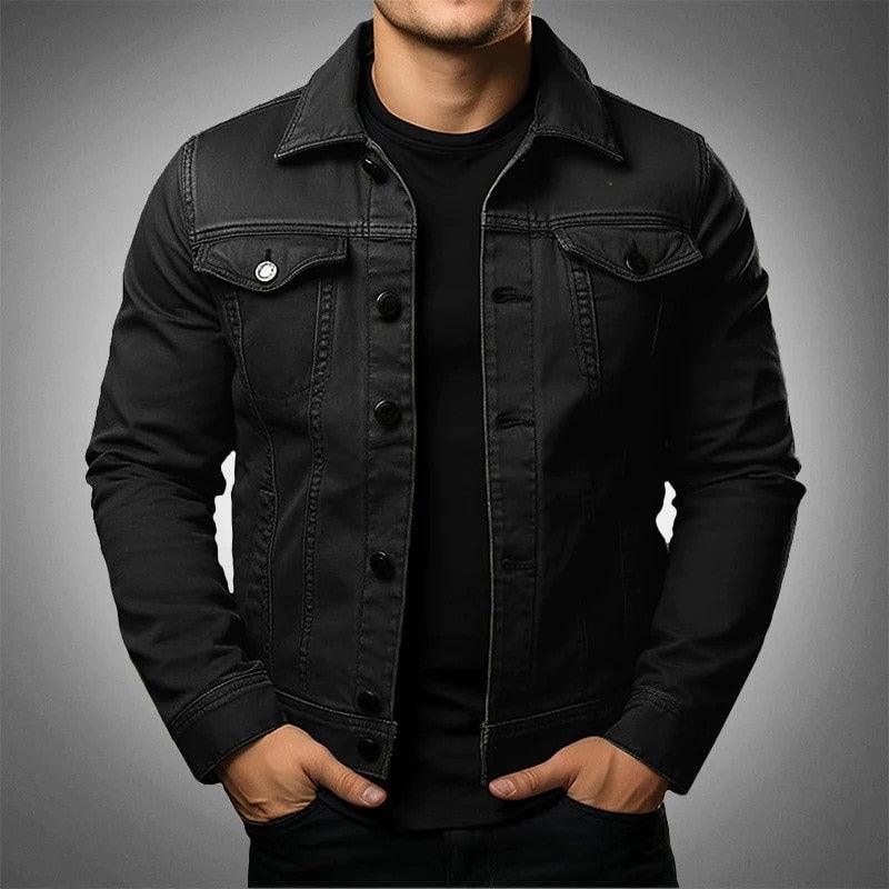 Men's Jacket Denim Coat Tooling Solid Color Thick Coat - Amazitshop