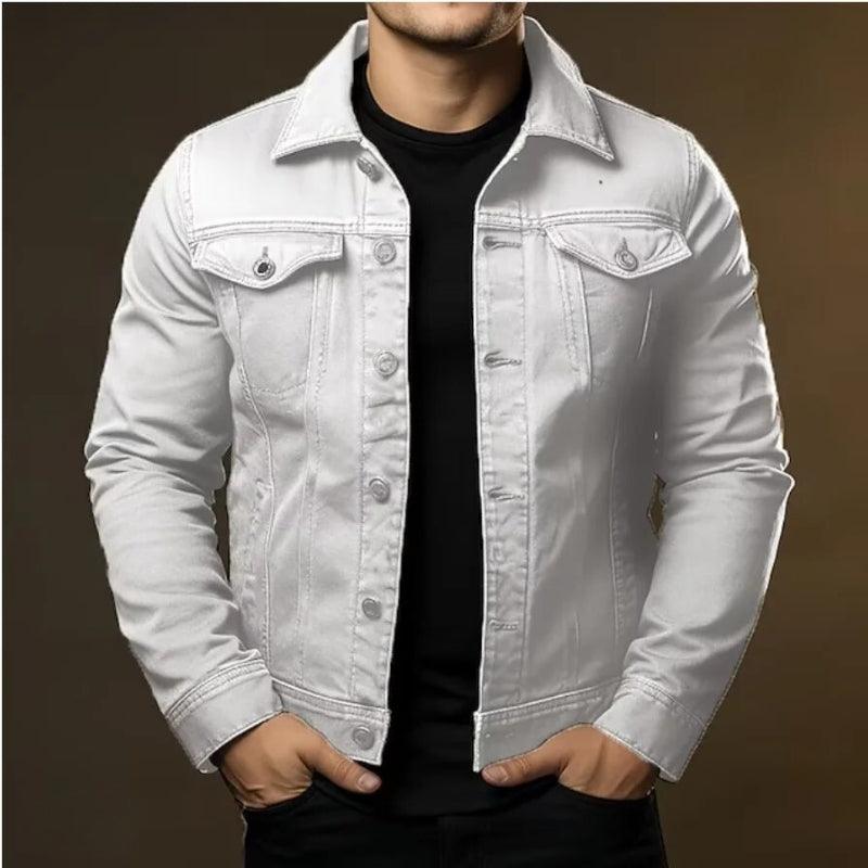 Men's Jacket Denim Coat Tooling Solid Color Thick Coat - Amazitshop