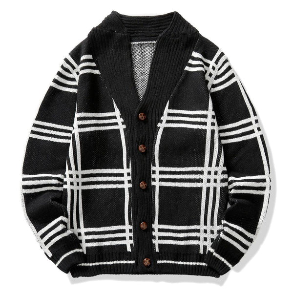 Men's Knitwear Sweater Fashion Color Blocking Cardigan Jacket - Amazitshop