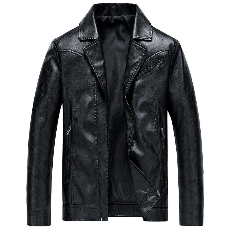 Men's Leather Jackets Leather Suits Thin Washable Leather Jackets - Amazitshop