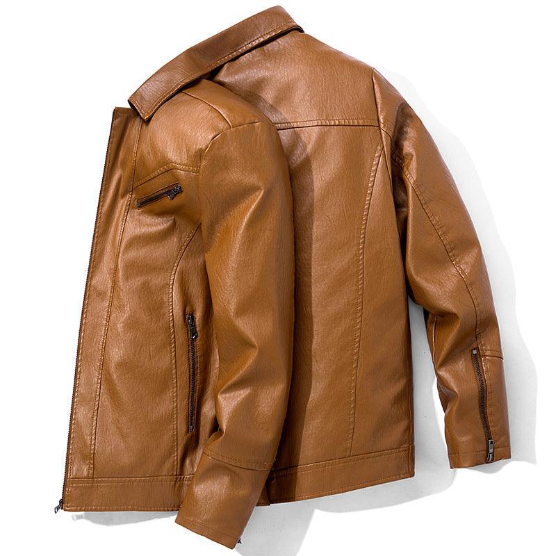 Men's Leather Jackets Leather Suits Thin Washable Leather Jackets - Amazitshop