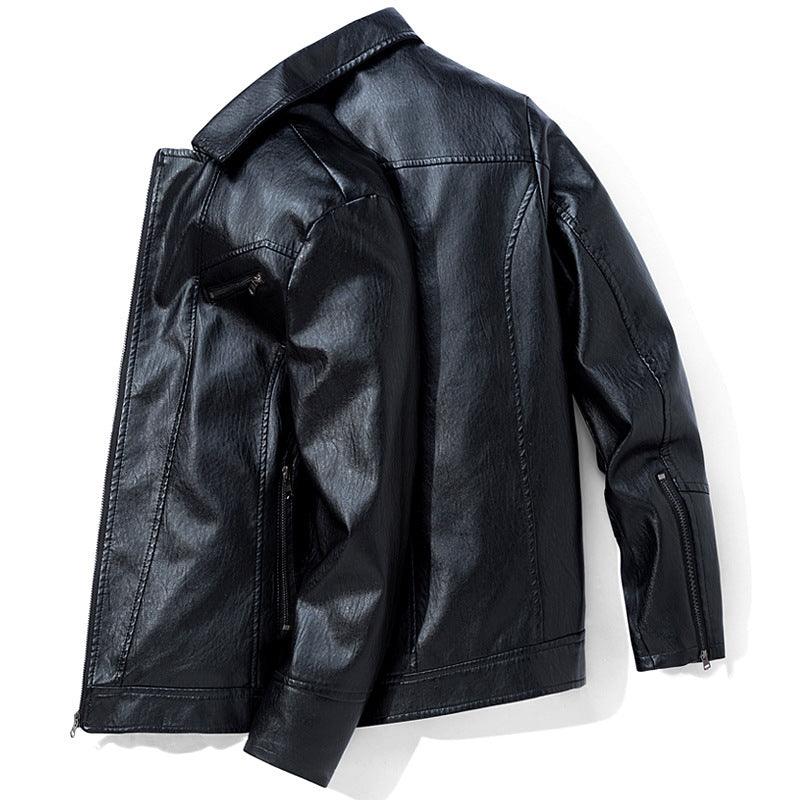 Men's Leather Jackets Leather Suits Thin Washable Leather Jackets - Amazitshop
