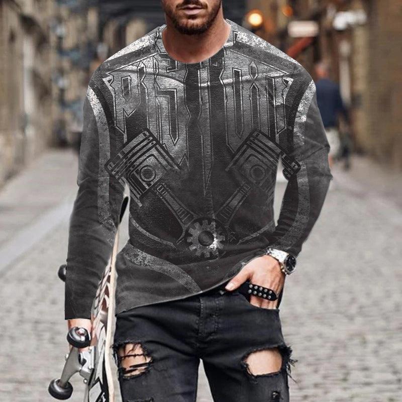 Men's Long - sleeved T-shirts Thin Tops Trendy Clothes - Amazitshop