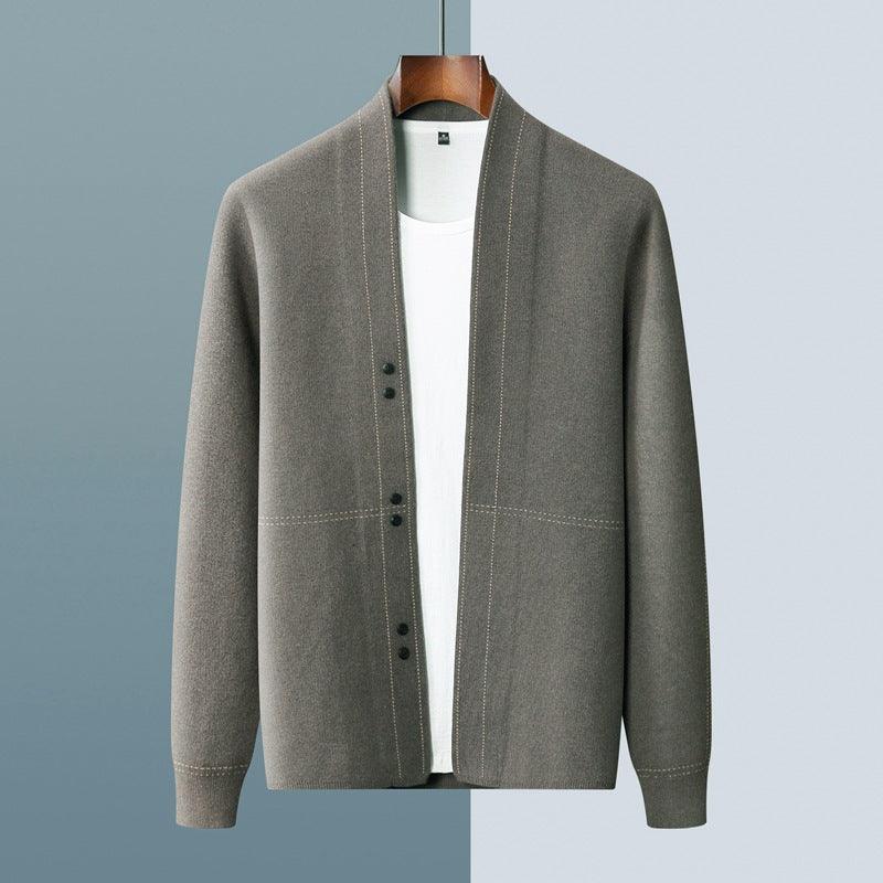 Men's New Wool Cardigan Coat - Amazitshop