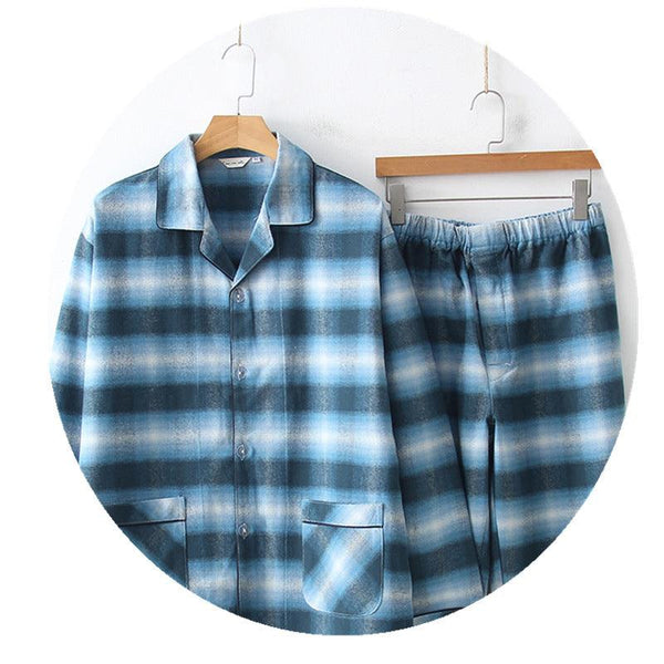 Men's Pajama Set Heavy Brushed Loose Size - Amazitshop