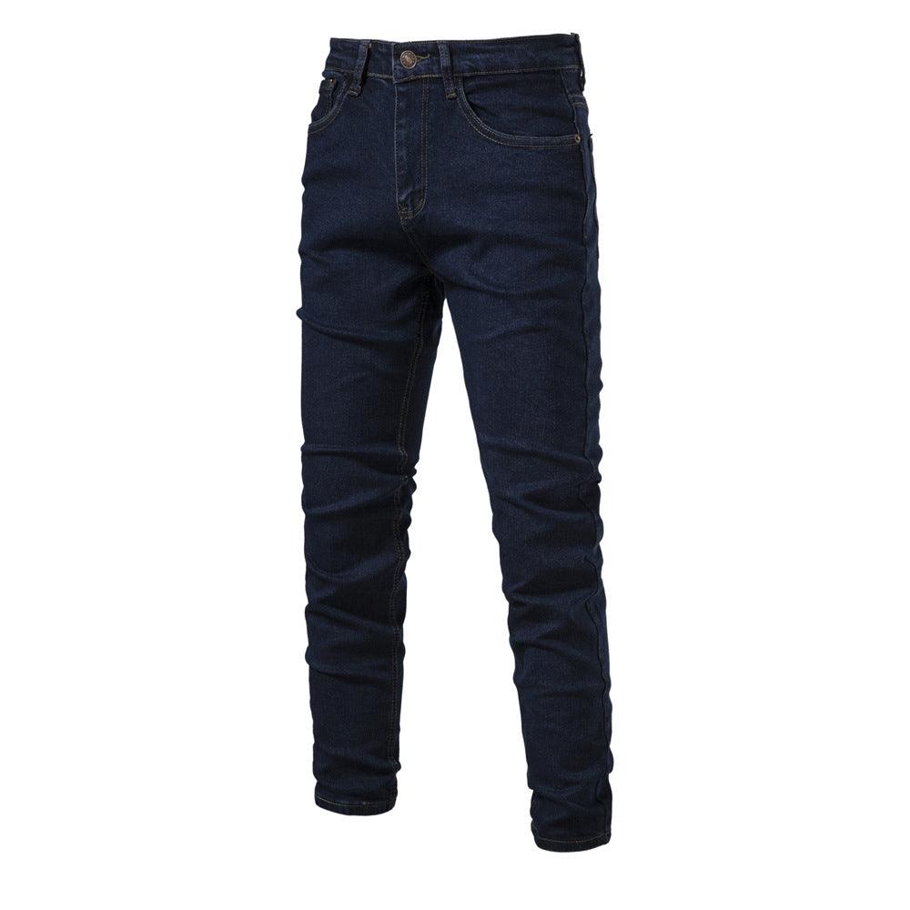 Men's Personalized Denim Washed Micro - elastic Straight - leg Trousers - Amazitshop