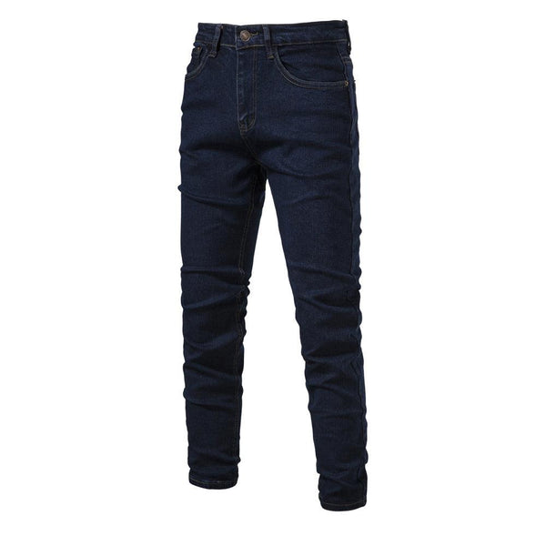 Men's Personalized Denim Washed Micro - elastic Straight - leg Trousers - Amazitshop