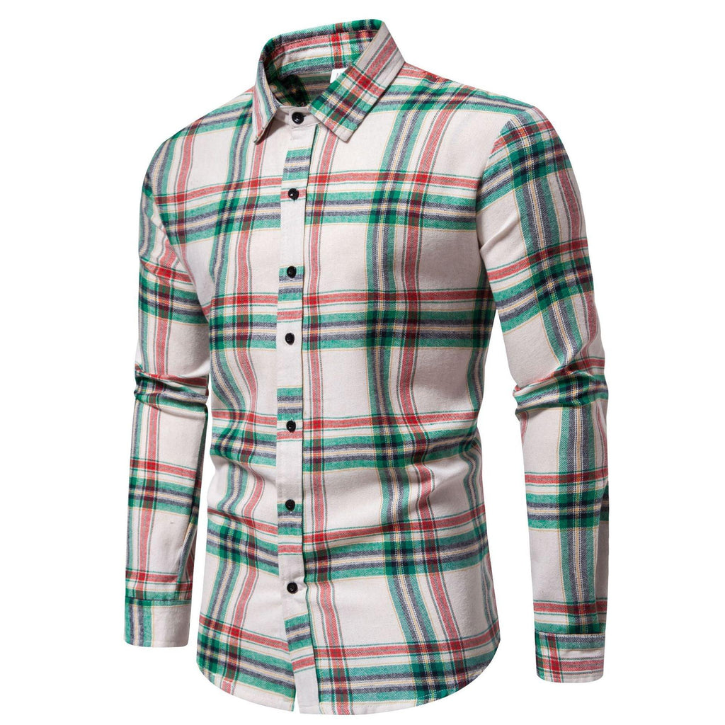 Men's Plaid Loose Casual Long Sleeves Shirt - Amazitshop