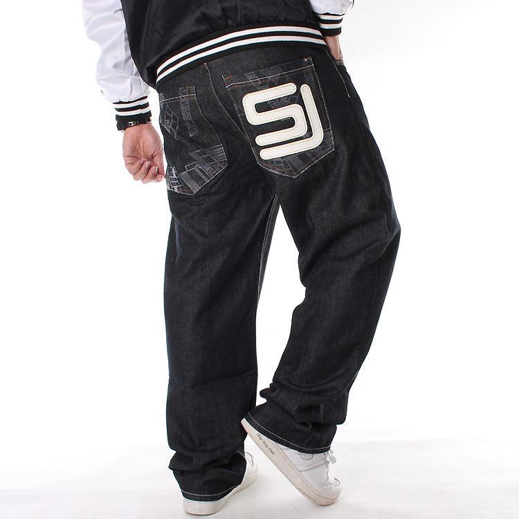 Men's Plus Size Trousers Hip - hop Printed Loose Skateboarding Pants - Amazitshop