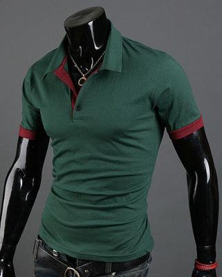 Men's Polo Fir Contrast Simple T-Shirt - Amazitshop