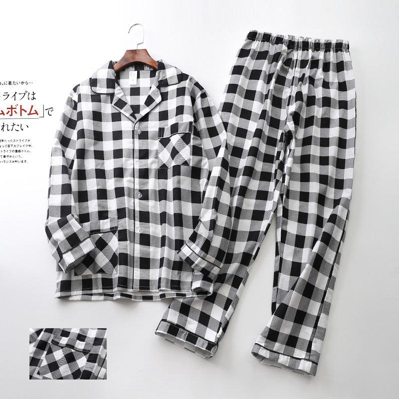 Men's Printed Long - sleeved Trousers Pajama Set - Amazitshop