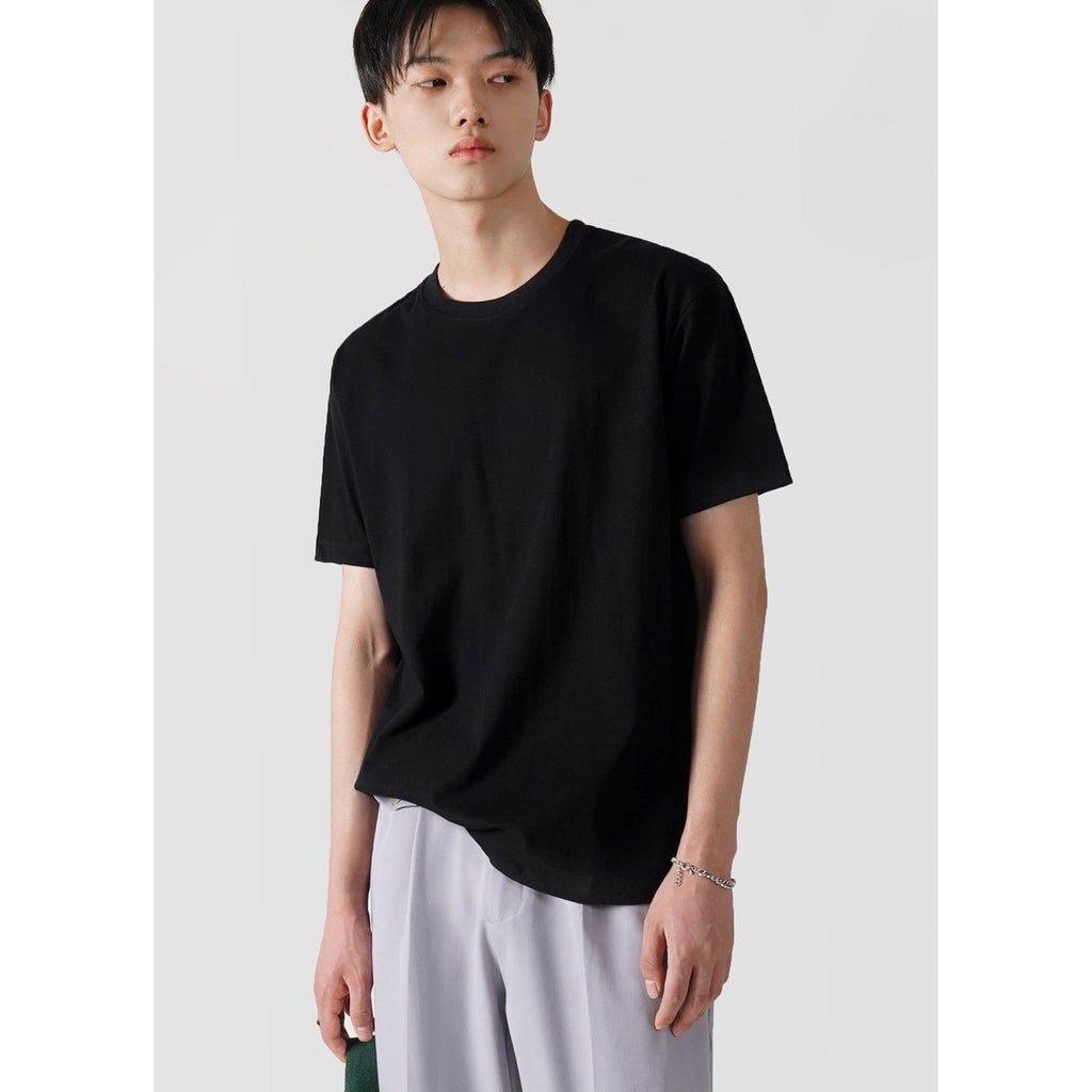 Men's Pure Cotton T-shirt With Round Neck Bottoming - Amazitshop