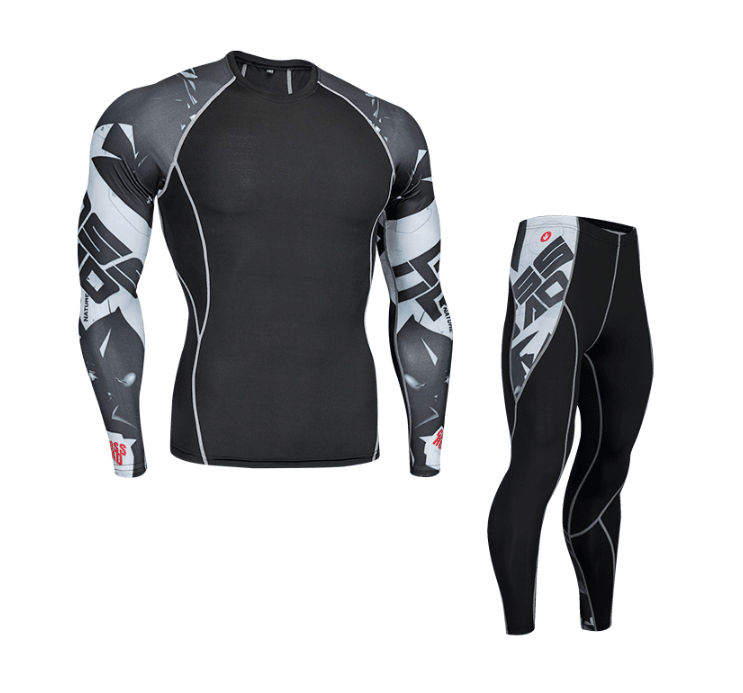 Men's Quick - drying Pants Basketball Stretch Running Outdoor Fitness Clothes Two - piece Set - Amazitshop