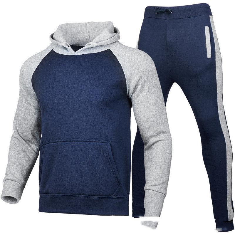 Men's Raglan Sleeve Sports Suit Stitching Sweater - Amazitshop
