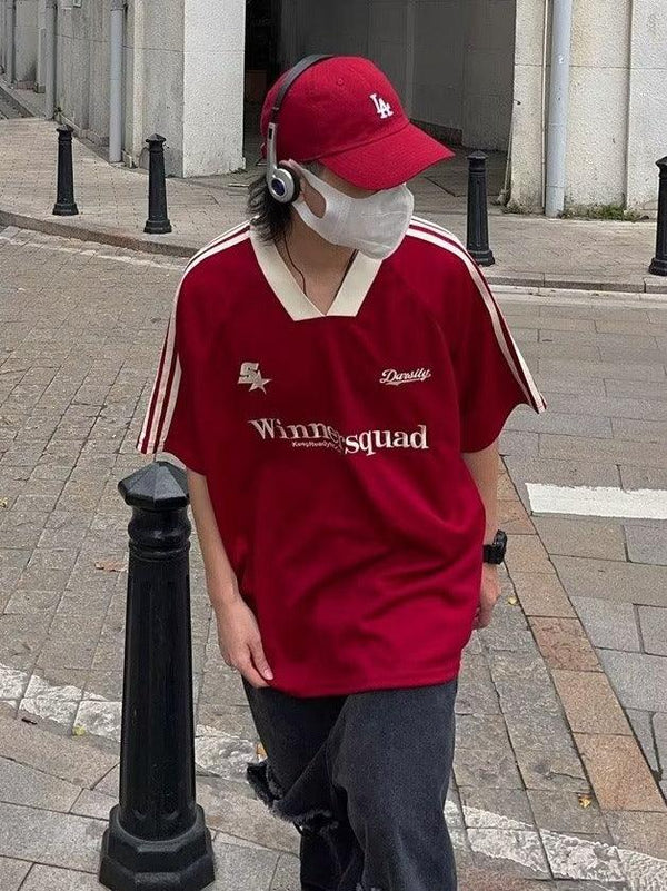 Men's Short - sleeved Summer Fashion V - neck T-shirt Casual Loose - Amazitshop