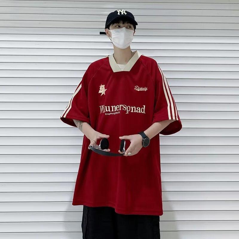 Men's Short - sleeved Summer Fashion V - neck T-shirt Casual Loose - Amazitshop