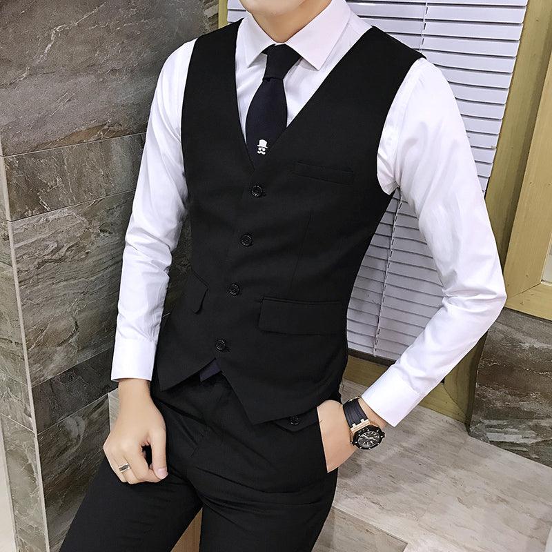 Men's Solid Color Slim - fit Waistcoat Vest - Amazitshop
