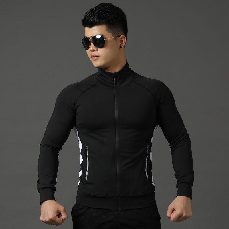 Men's Stretch Quick - drying Breathable Long - sleeved Sports Running Training Suit - Amazitshop