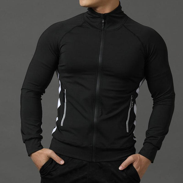 Men's Stretch Quick - drying Breathable Long - sleeved Sports Running Training Suit - Amazitshop
