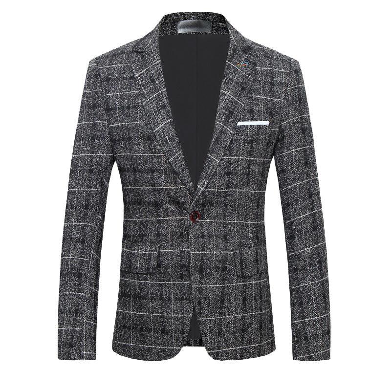 Men's Suits, Coats, Dresses, Slim - fitting Plaid Suits - Amazitshop