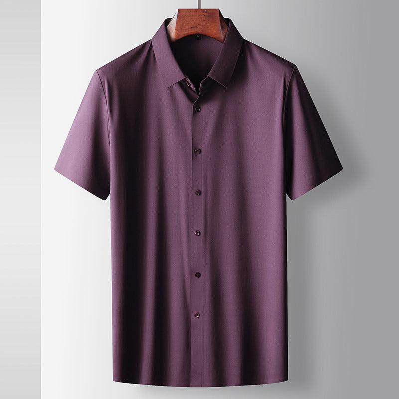 Men's T-shirt Summer Micro Elastic Seamless Short Sleeve Casual Shirt - Amazitshop