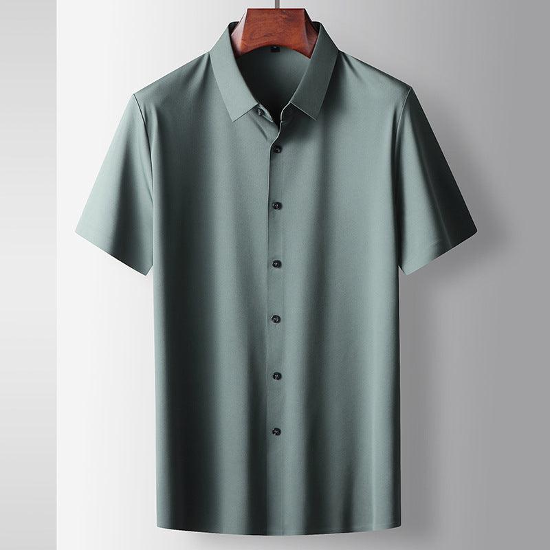 Men's T-shirt Summer Micro Elastic Seamless Short Sleeve Casual Shirt - Amazitshop