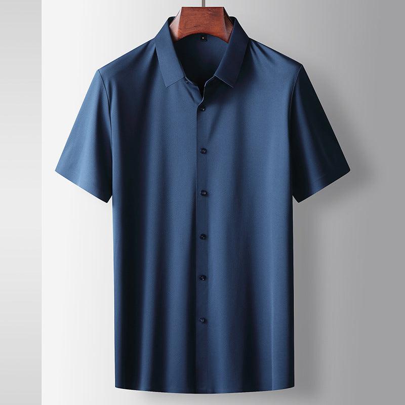Men's T-shirt Summer Micro Elastic Seamless Short Sleeve Casual Shirt - Amazitshop