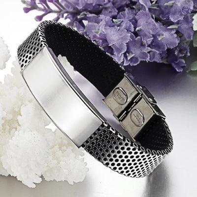 Men's titanium leather bracelet - Amazitshop